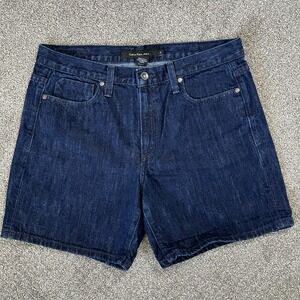 Calvin Klein High-Rise Jean Shorts Dark Wash - Womens 12 - Cotton  EUC